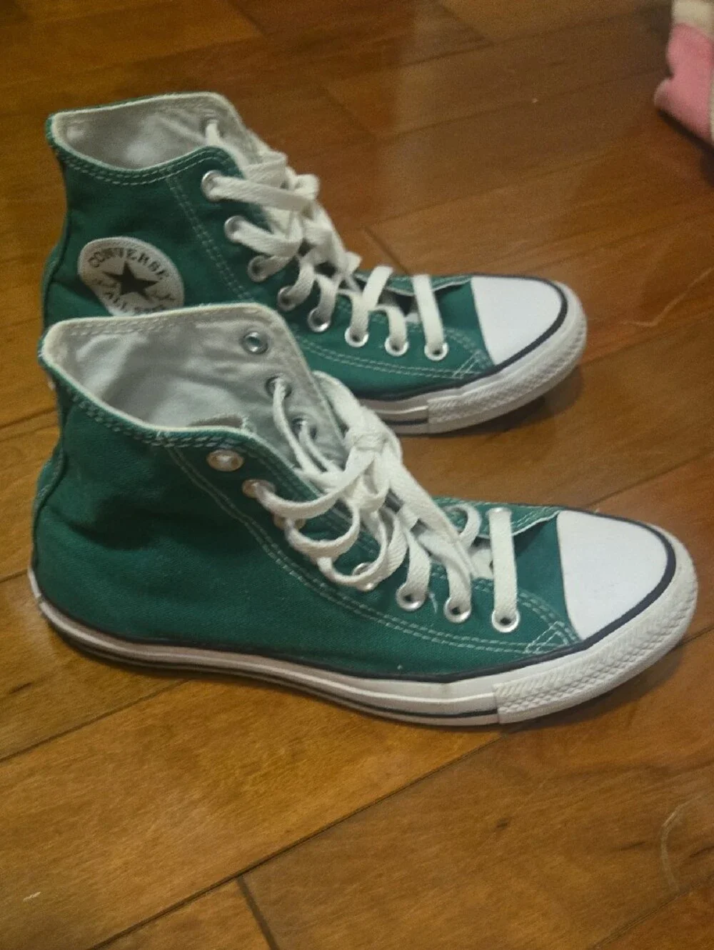 Converse Green High-Top Canvas Sneakers for Women - White Accents